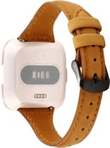 Fitbit Versa 2 / Versa Leren bandje |Lichtbruin|Premium kwaliteit| One Size | Leer| TrendParts