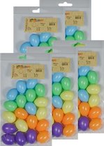 100x Gekleurde kunststof eieren decoratie 4 cm hobby/knutselmateriaal - Knutselen DIY eieren beschilderen - Pasen thema plastic paaseieren eitjes multikleur
