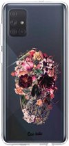 Casetastic Samsung Galaxy A71 (2020) Hoesje - Softcover Hoesje met Design - Transparent Skull Print