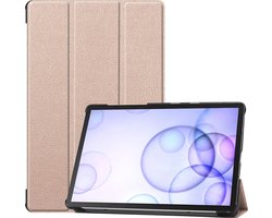 Hoesje - Geschikt voor Samsung Galaxy Tab S6 - Dun & Stevig - Hardcover Book Case - Trifold Bookcase Hoes - Hard Cover - Tablethoes - Goud