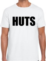 HUTS tekst t-shirt wit voor heren S