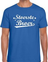 Stoerste broer cadeau t-shirt blauw heren XL