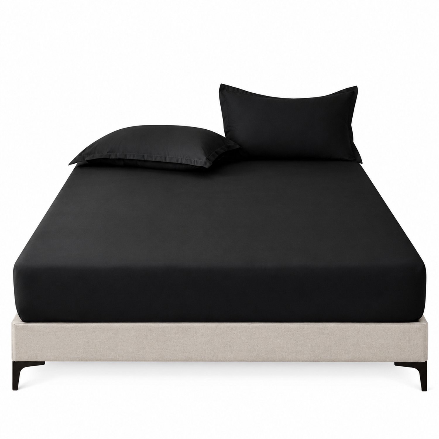 SWGOTA Zwart hoeslaken 99 x 190 cm van polyester - effen en eenvoudig te combineren
