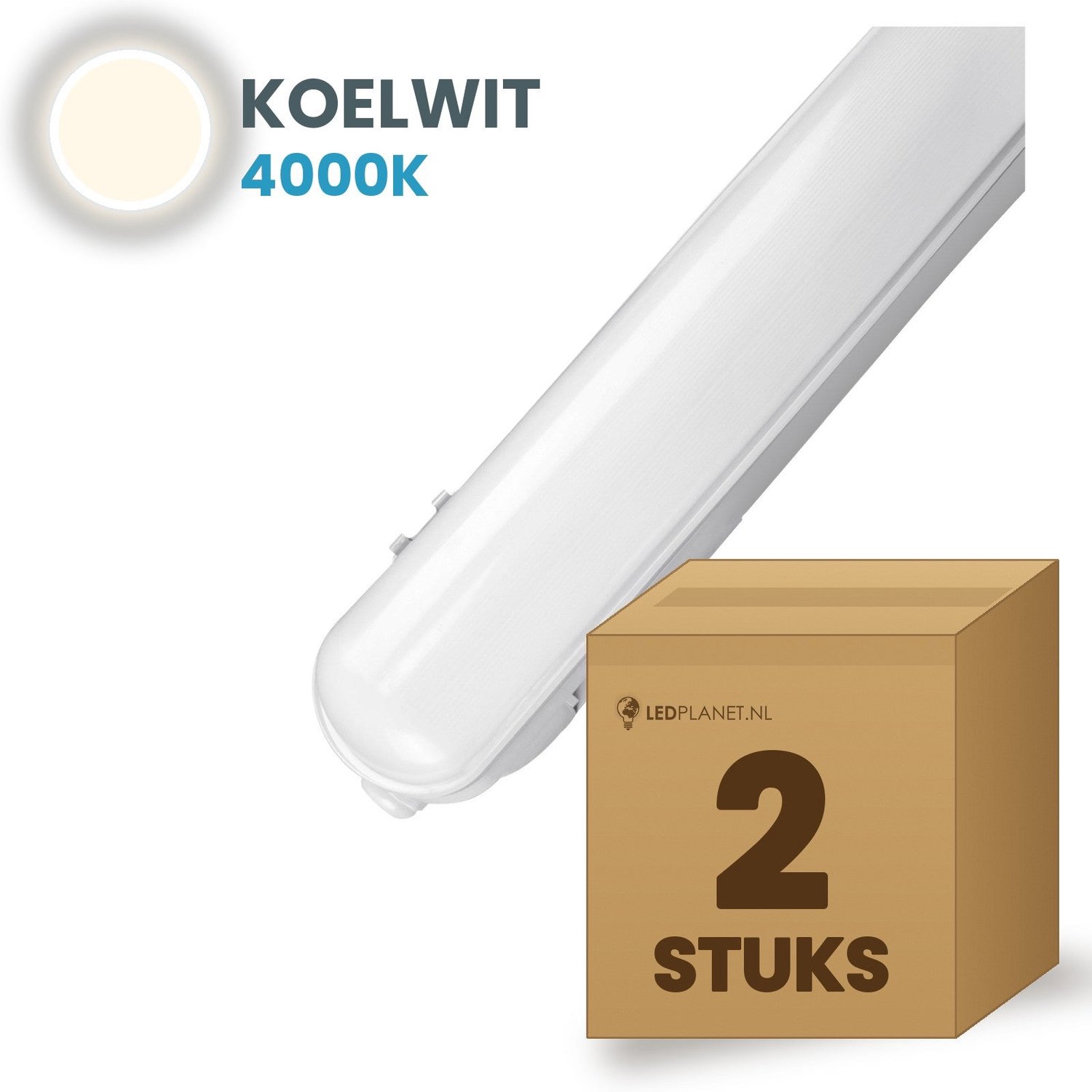 Tsong TL armatuur Tri Proof 1200mm 2 stuks - 36W 4500lm - Koelwit 4000K - Met noodverlichting - Niet koppelbaar - IP65 - 230V