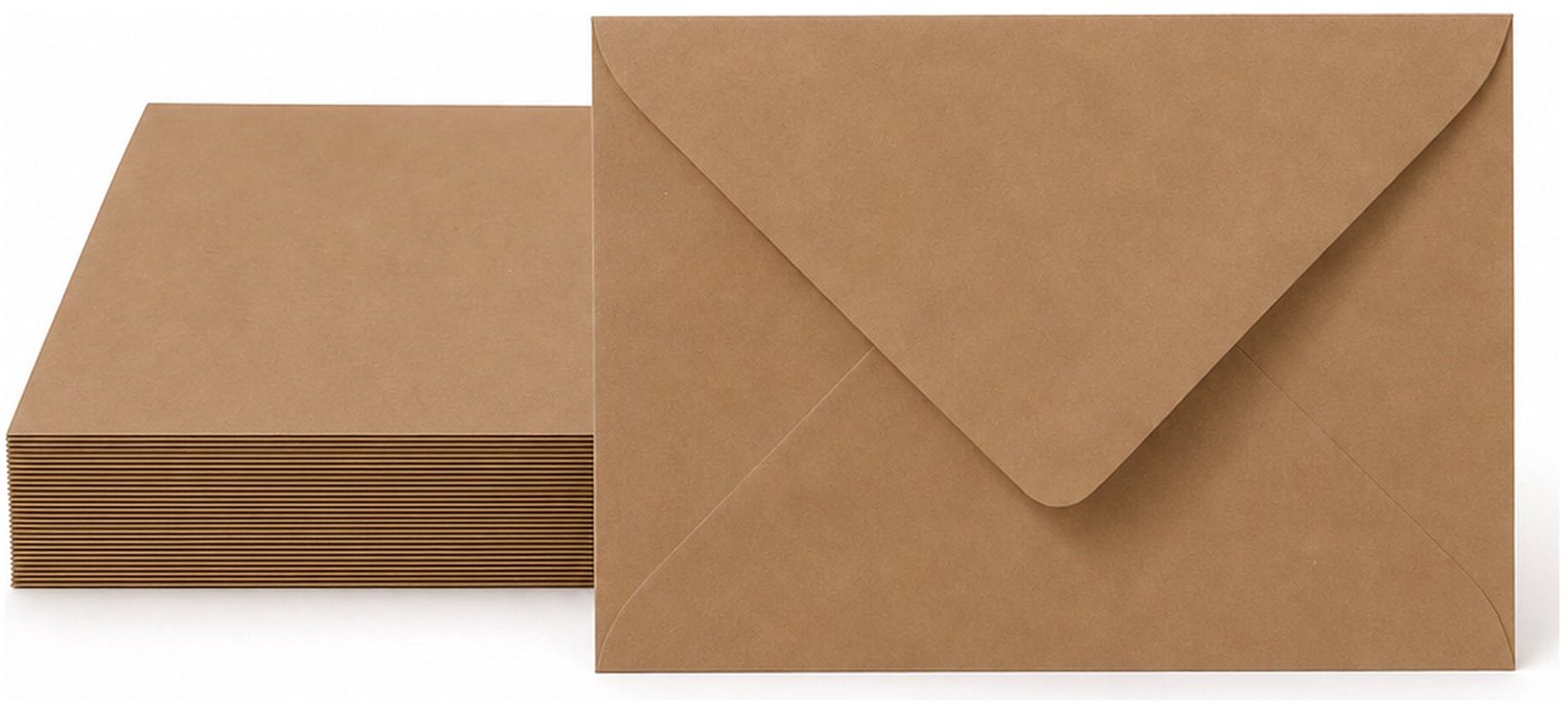 Enveloppen Bruin 11x15.6 cm - 60 stuks - 120 gram - Bruine Enveloppen A6 - Wenskaart Envelop