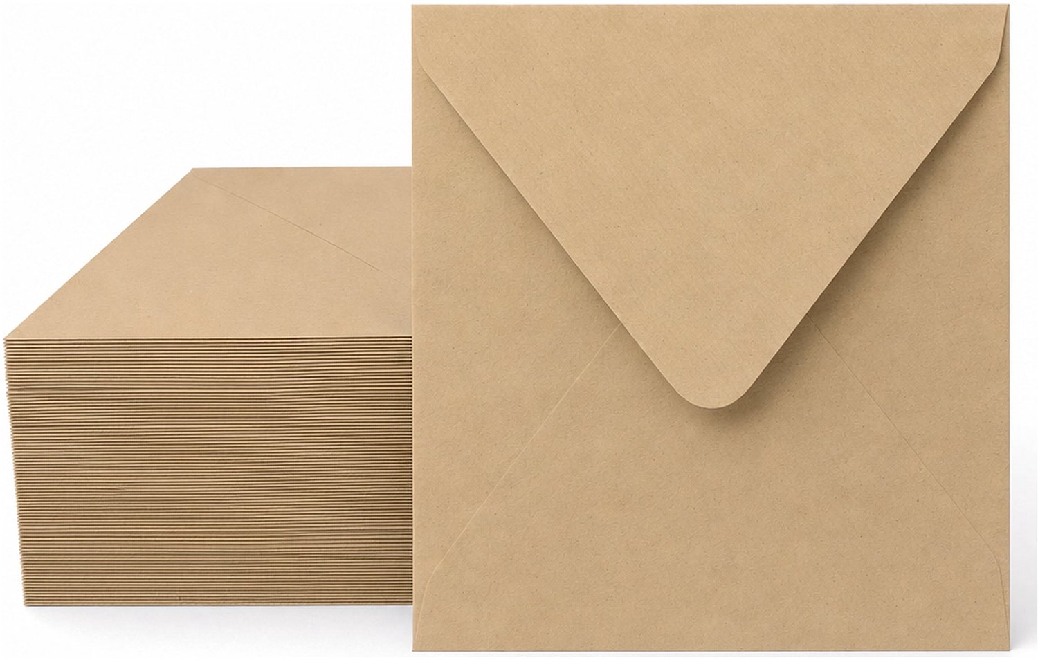 Enveloppen Kraftbruin 14x14 cm - 60 stuks - 120 gram - Vierkante Enveloppen - Wenskaart Envelop