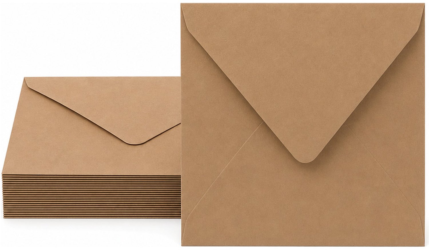 Enveloppen Bruin 12x12 cm - 25 stuks - 120 gram - Vierkante Enveloppen - Wenskaart Envelop