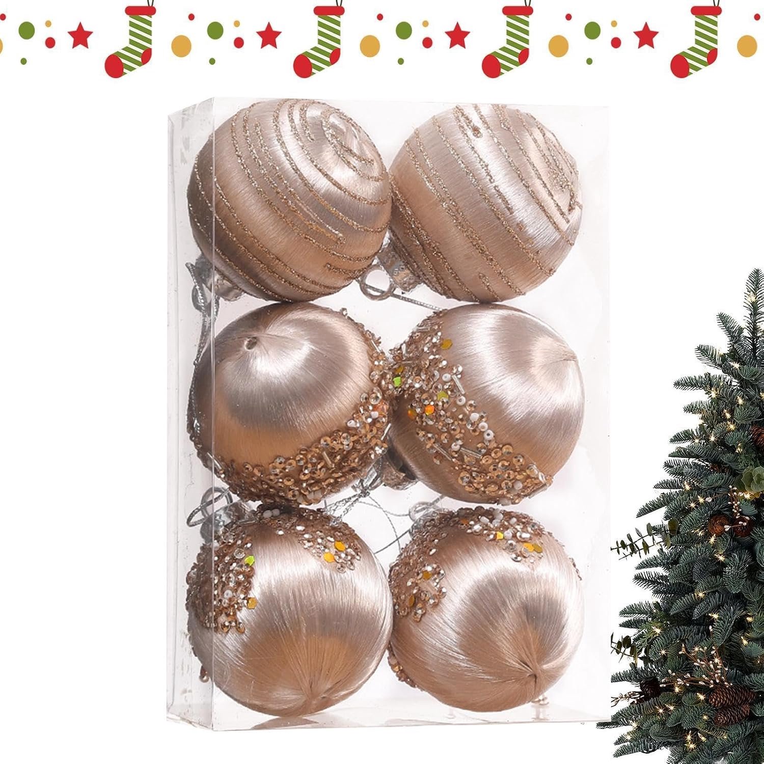 Kerstbal Set Fluwelen Set Bungelende Ornamenten