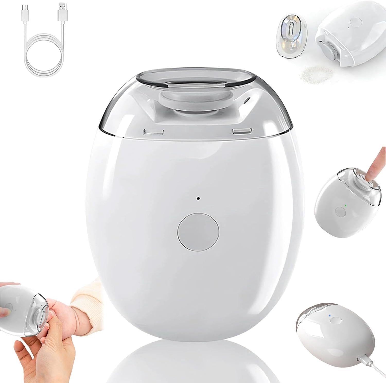 Elektrische Nagelknipper - Wit - Manicureset met Drie Snelheden