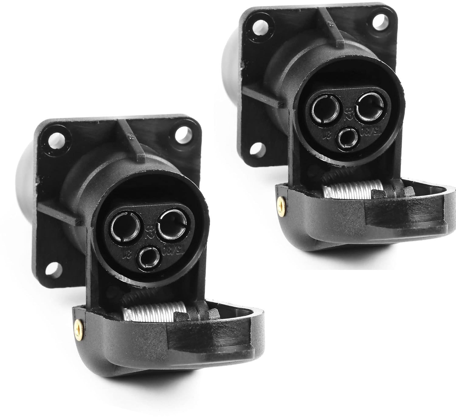 Set van 2 3-Pin Tractor Bussen voor 12V en 24V, Waterdichte Adapter voor Trailer, Landbouw en Voertuigen