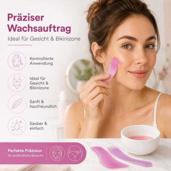 Spatels – anti-aanbaklaag ontharingsgereedschap voor gezicht/bikini (3 kleuren) — afbeelding 4