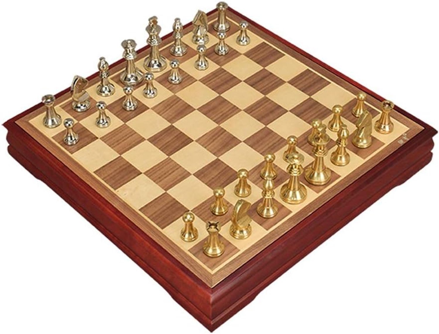 Schaakspel Magnetisch internationaal schaak houten schaakbord hoogwaardige metalen schaakstukken Checkerboard game gewijd schaakset Schaaksets voor kinderen en volwassenen
