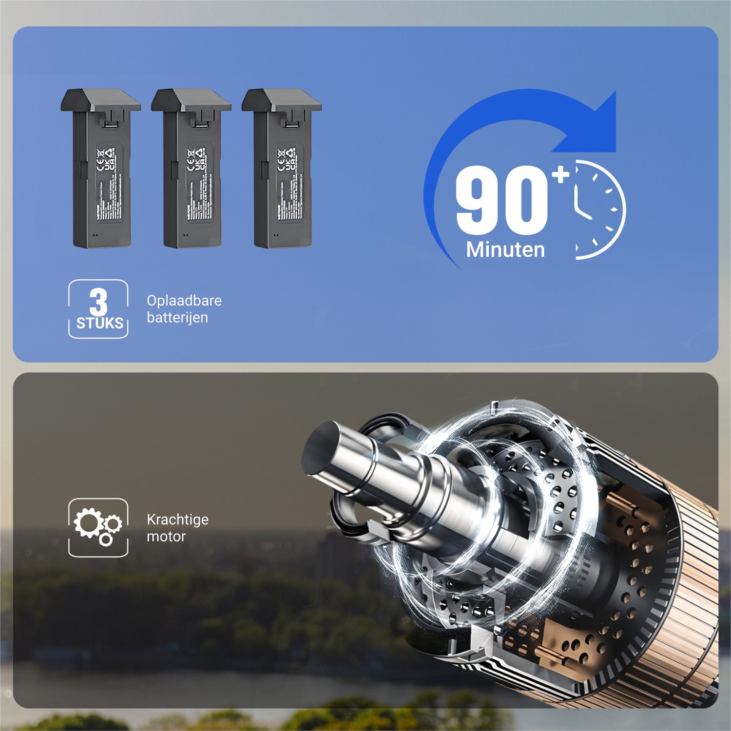 HAWX E88 Drone - Drone met 4K Camera - Mini drone - Voor Kinderen/Volwassenen - Drones - Tot 90 Minuten Vliegen - Incl. 3 Batterijen, Opbergtas, Landing Pad — afbeelding 8