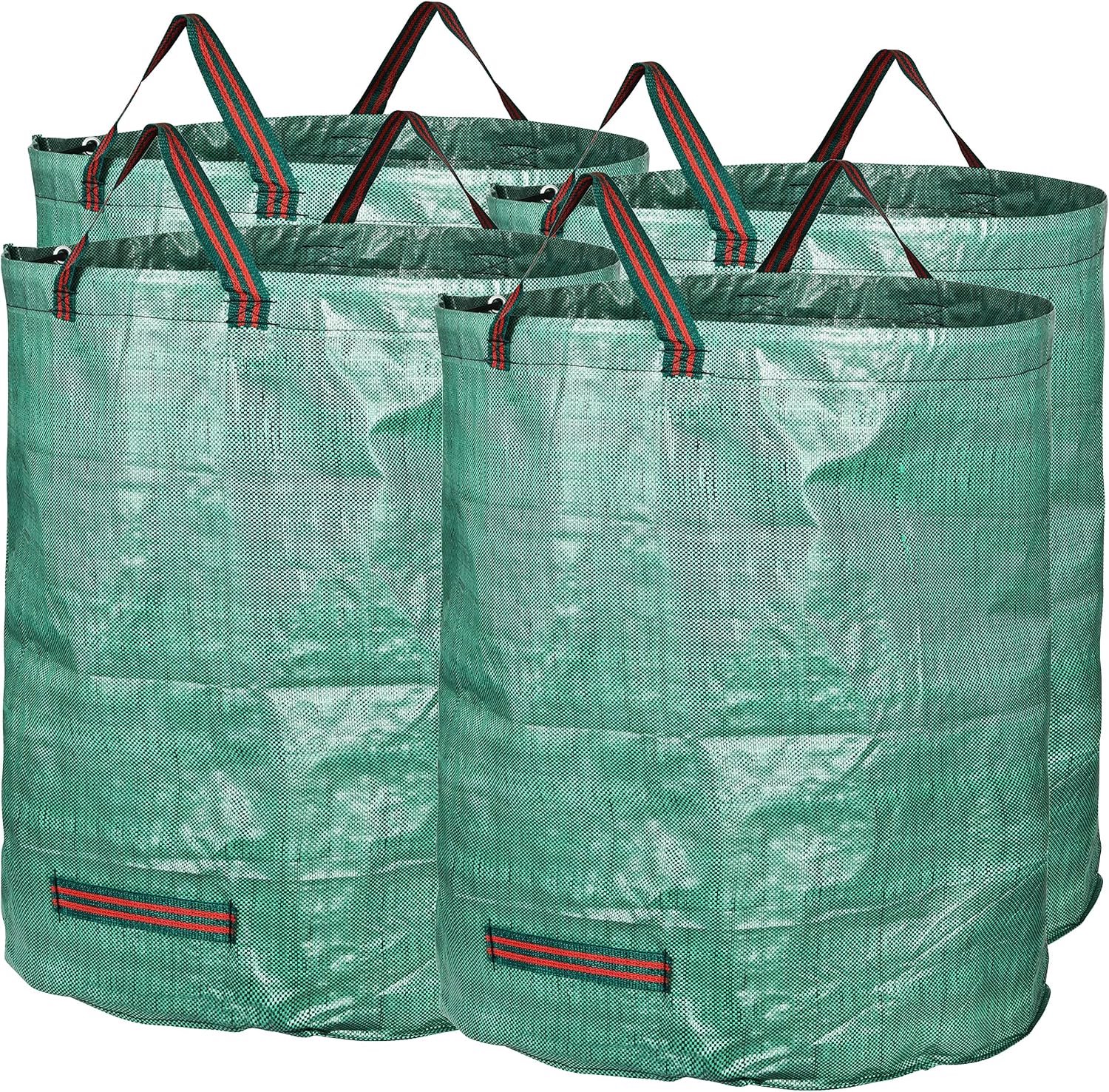 Famanu - Tuinzakken 272L - Ruimte voor al je tuinafval - Stevig polypropyleenweefsel - Groen 4 stuks