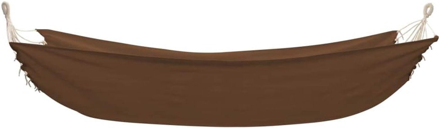 Hangmat, 260 x 150 cm, voor tuin, terras, balkon, belastbaar tot 200 kg, comfortabel ligoppervlak van katoenmix, bruin
