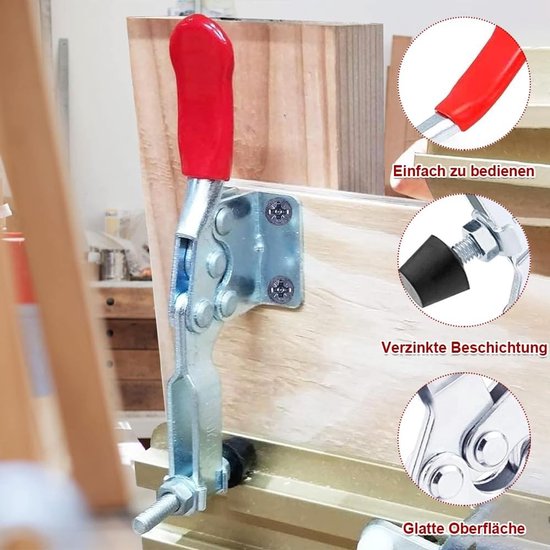 Kniehendel Spanner met Snelle Ontgrendeling - 4 Stuks Horizontale Klemmen voor 90kg Houdkracht, Ideaal voor Machinegebruik en Stabiele Bevestiging — afbeelding 2