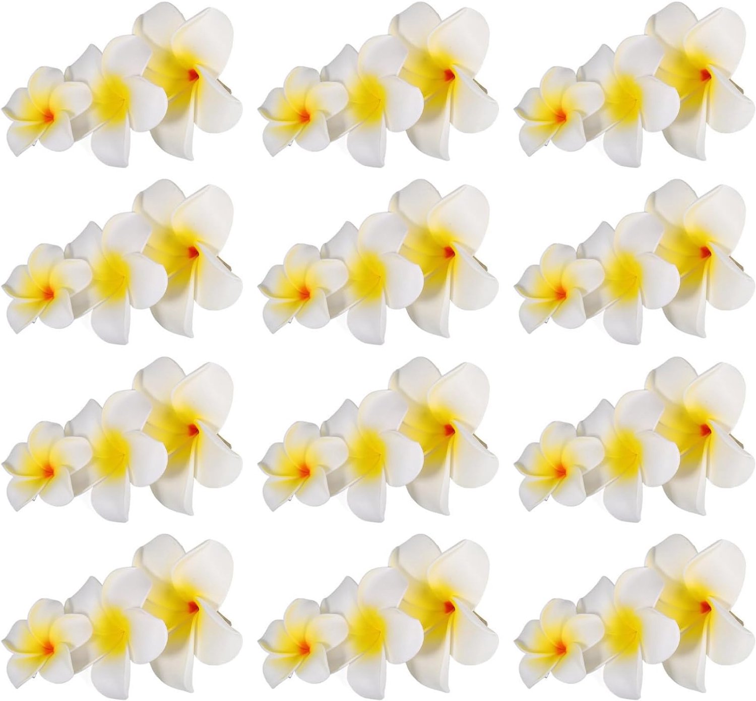 160 Stuks Delige Kunstmatige Plumeria Bloemen Hoofden EVA Schuim Lifelike Hawaiiaanse Frangipani voor Haaraccessoires Feestdecoratie Fotorekwisieten