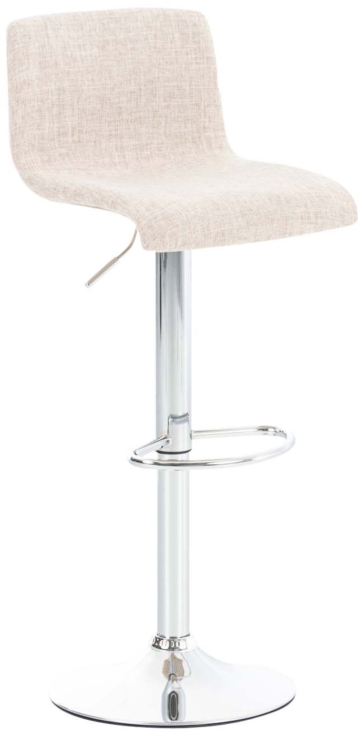 Luxe Comfort Barkruk - Verstelbaar - Stof - Crème chroom/creme