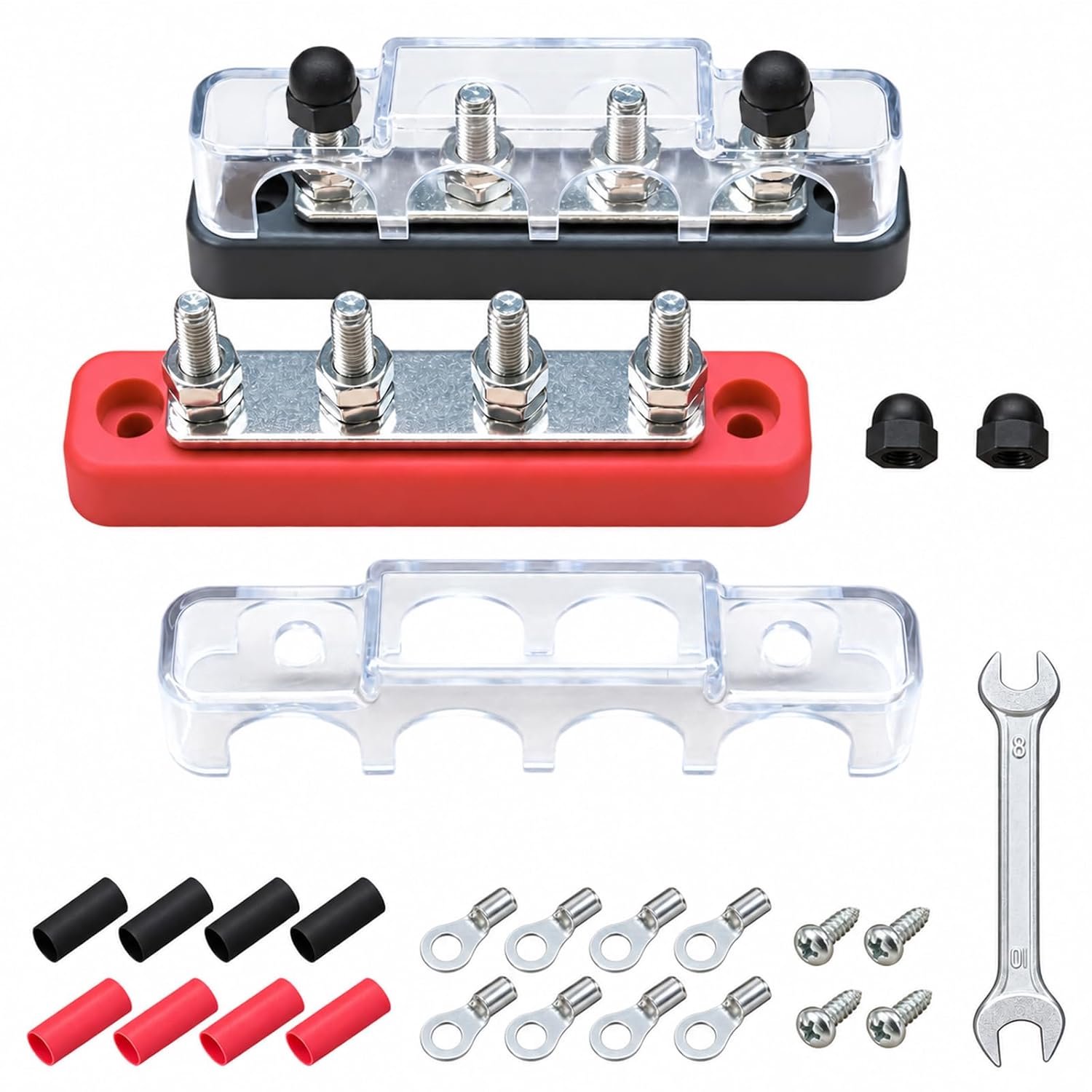 2 stuks 150 A verzamelrail, verdelerblok 12 V-48 V, 4 x M6 klemmen voor