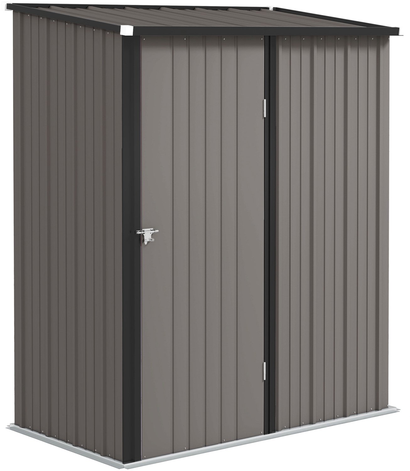 Sunona Metalen tuinhuis - Met afsluitbare deur en schuin dak - 161,5 x 94,5 x 196 cm - Lichtgrijs