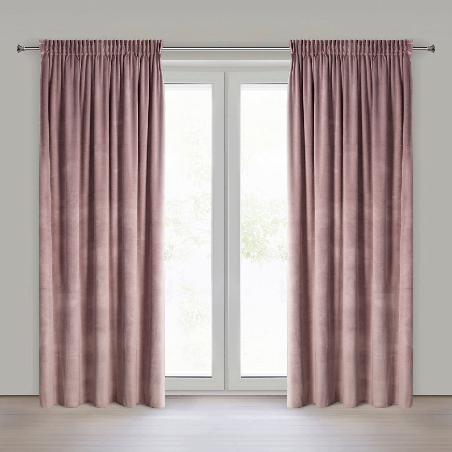 Merkloos Velours Gordijn 140x270 cm - Roze, Verduisterend