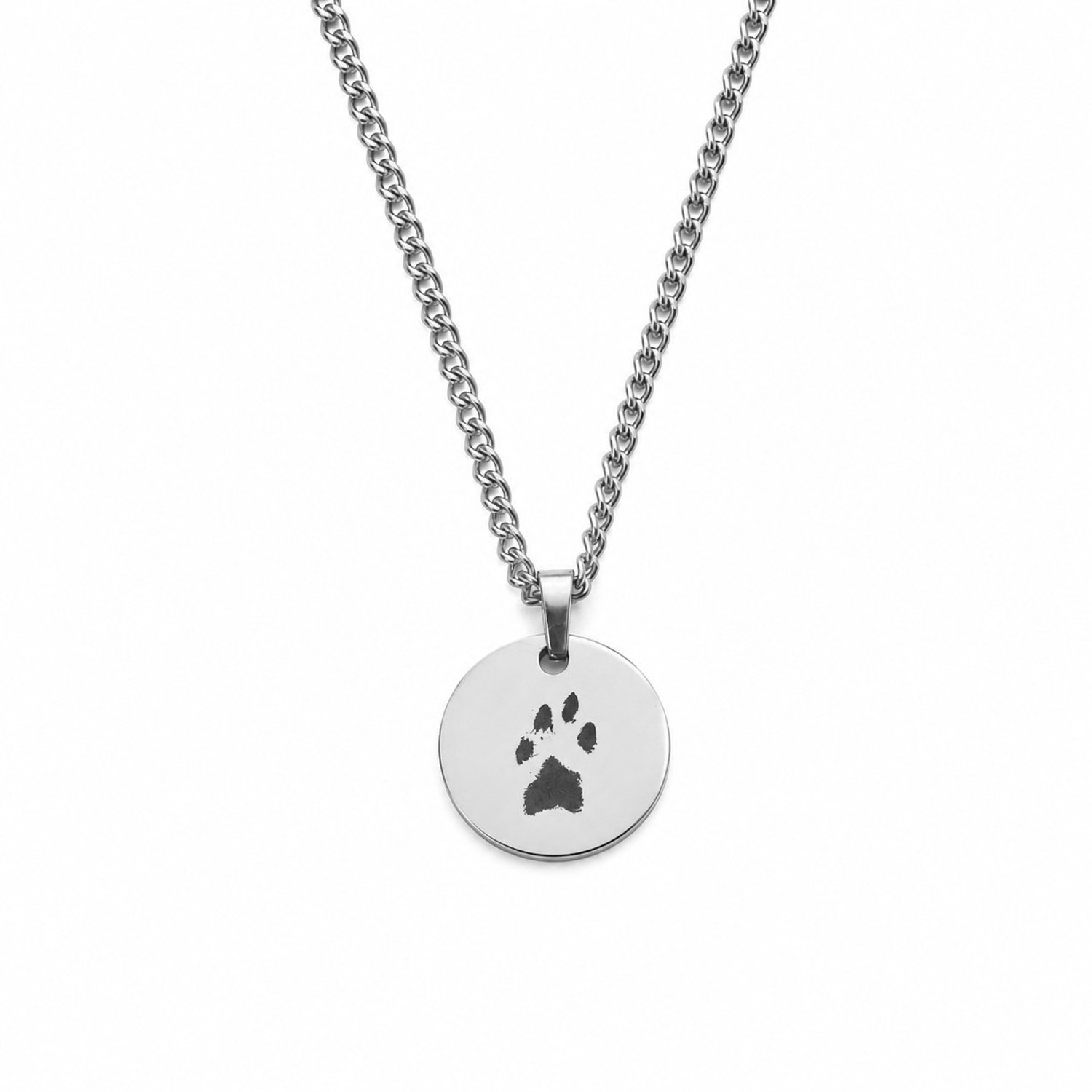 Heren Ketting met Pootafdruk Zilver