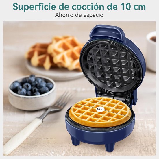 Snailar Mini-wafelijzer ABW59 - 550 W - 10 cm - blauw — afbeelding 5
