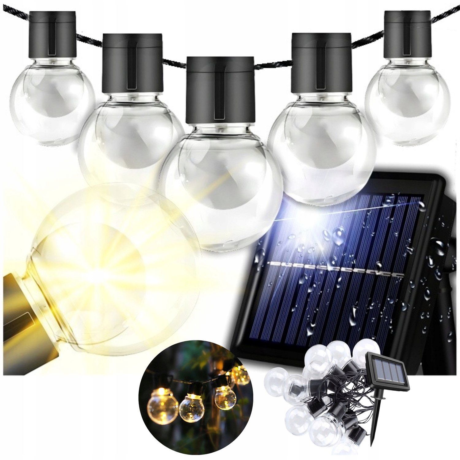 Solar LED Tuinslinger 20 Lampjes Waterdicht Warm Wit Licht