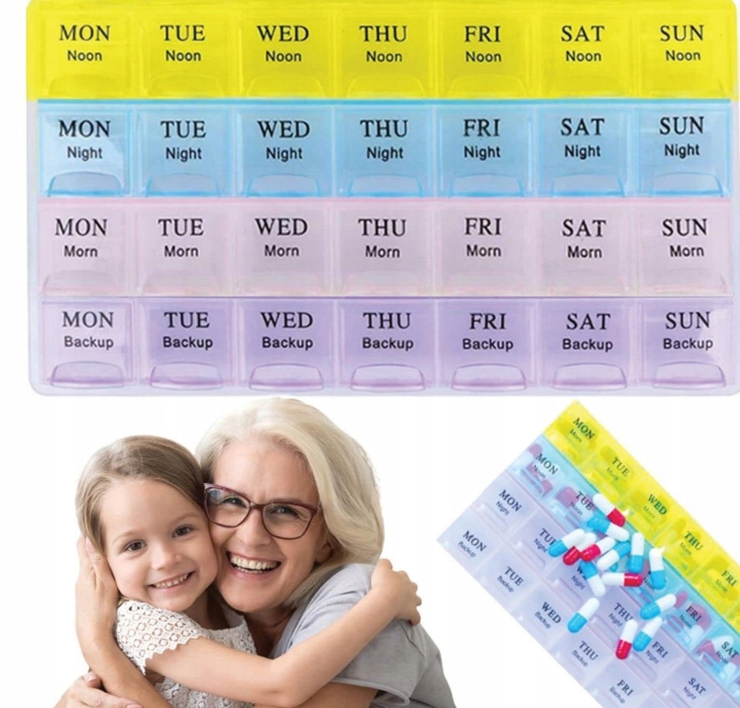 Medicijnendoos 7 Dagen 4 Tijdstippen Organizer Pillendoosje
