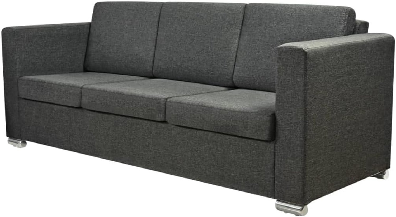 Slaapkamerbank, 3-zitsbank, stof, donkergrijs, voor woonkamer, slaapkamer, kantoor