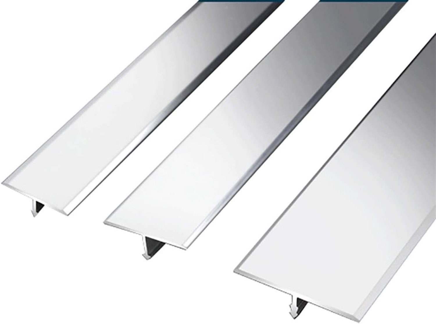 Verpakkingen van 1,5 m T-vormige aluminium deur zilveren vloerstang drempelstrip houten vloer tapijt contourafdekking overgang decoratieve laminaat drempelstrip metalen deurstang (zilver 25 mm x 1,5 m