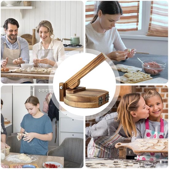 Multifunctioneel keukengereedschap van hout, pers voor het maken van dumplings en taarten, omeletten, wonton desserts, huis, appartement, boerderij — afbeelding 5