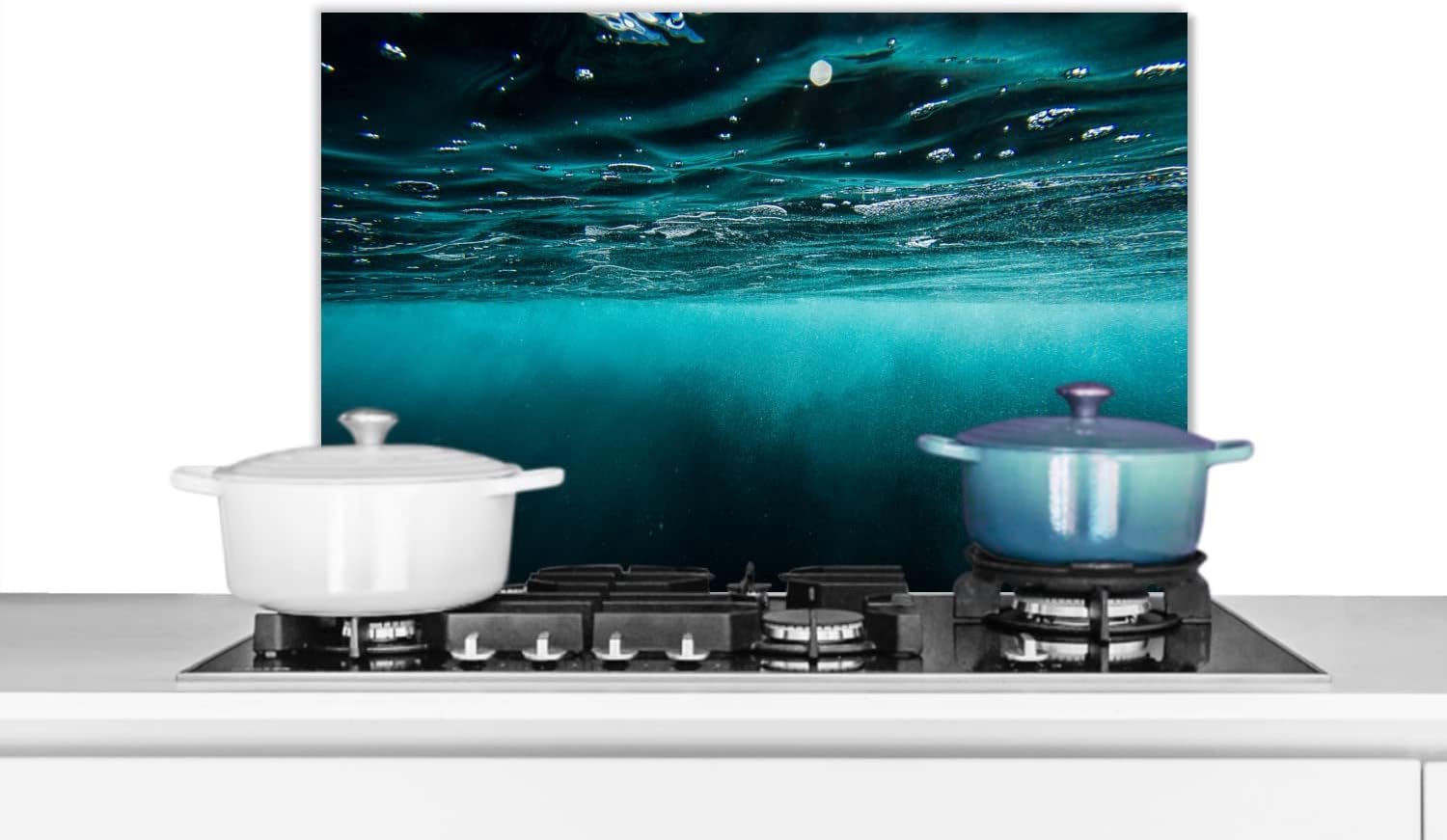 Spatscherm Keuken - 70x50 cm - Zee - Onderwater - Blauw