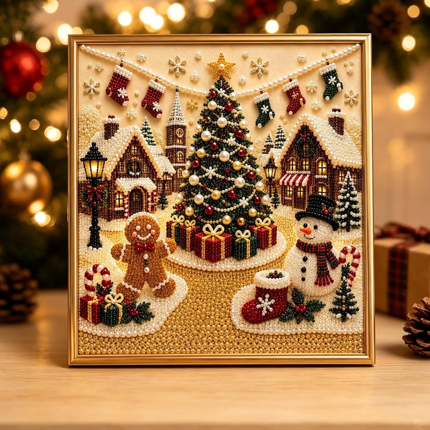 Diamond Painting Kerstmis, Parel Afbeeldingen voor Volwassenen，#B