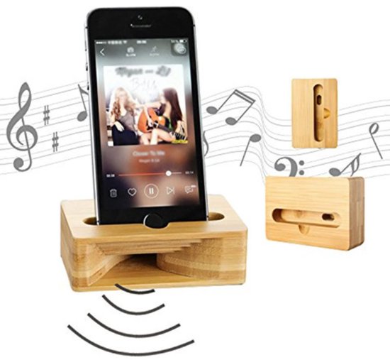 Bamboo Smartphone Houder met Speaker — afbeelding 4