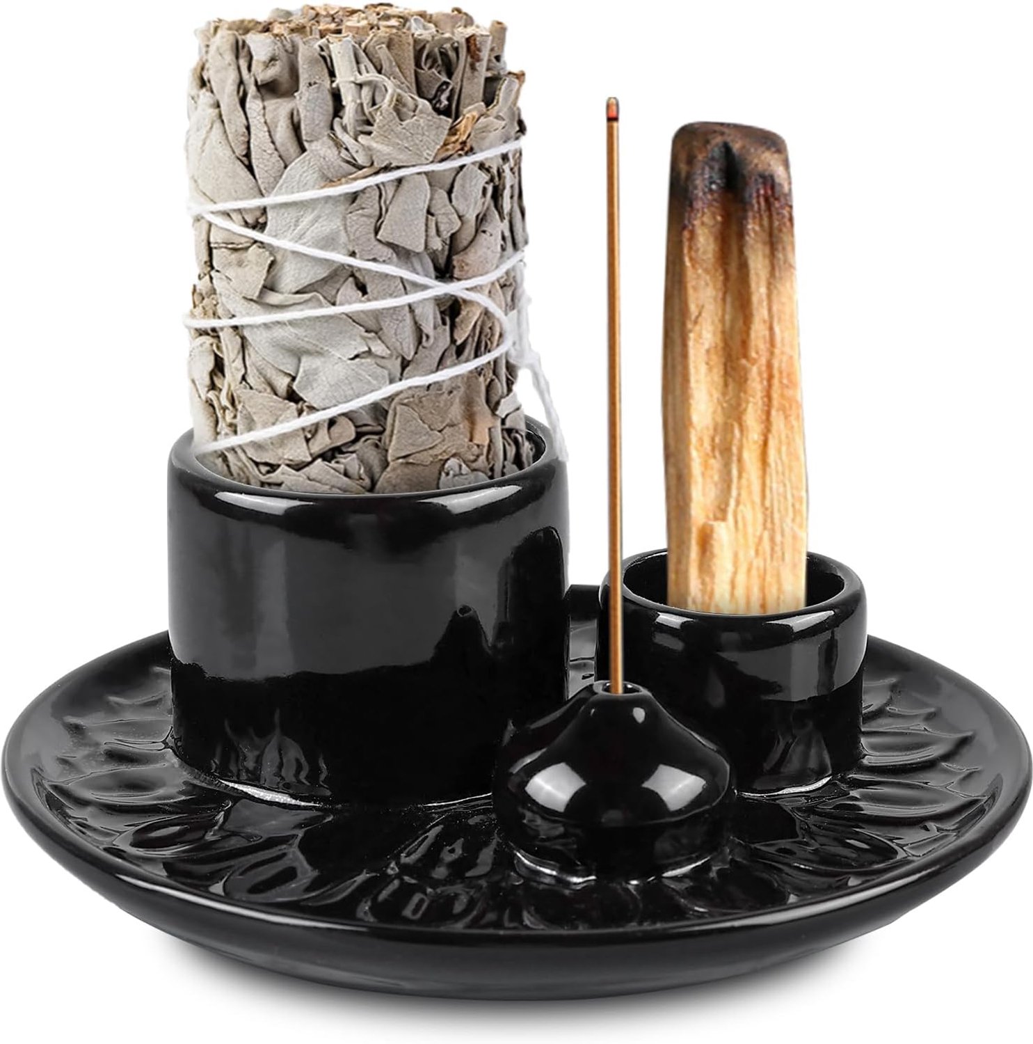 Incense stick holder 4-in-1 - keramisch - multifunctioneel - ideaal voor diverse wierook - Homevero