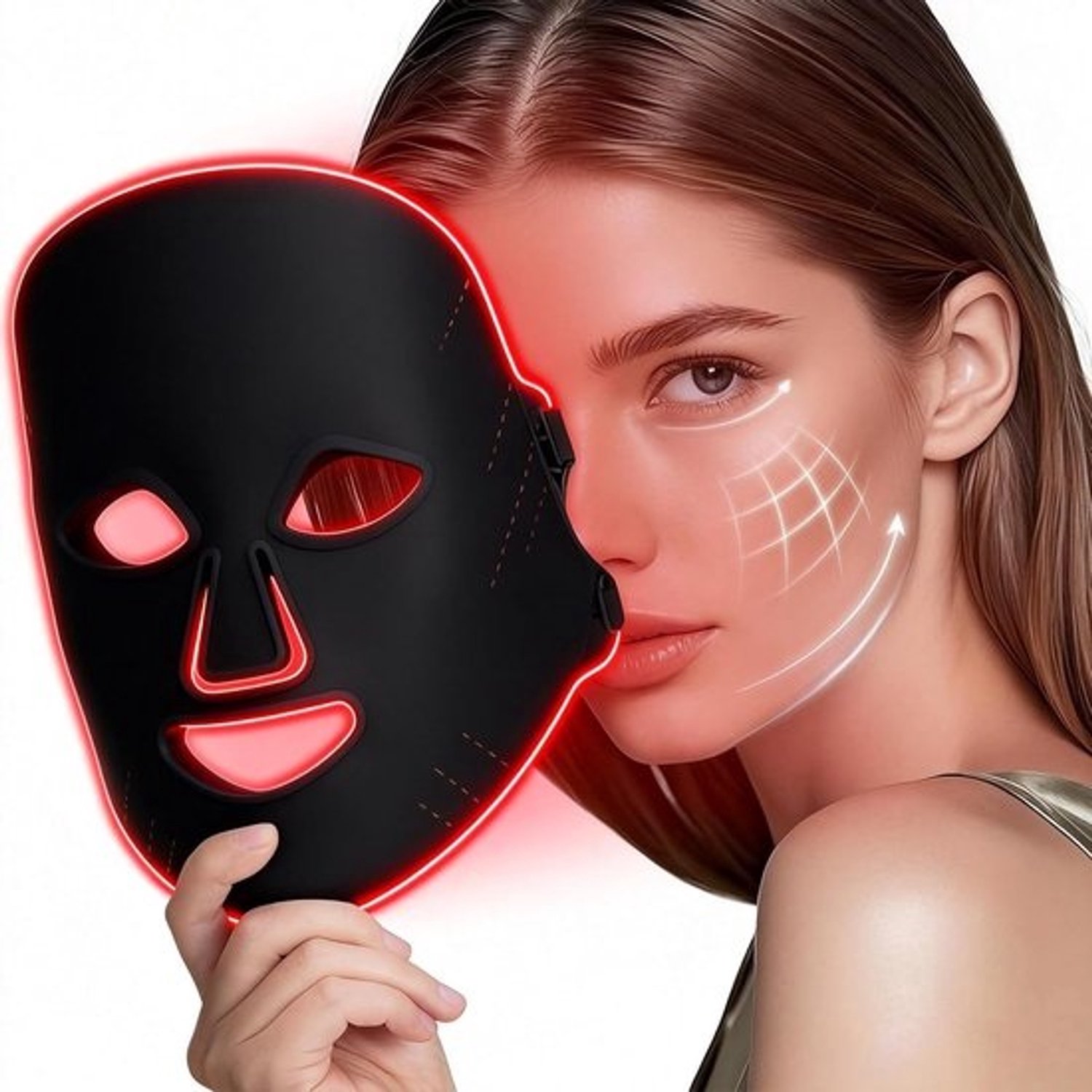 Masker voor het gezicht - Verzorging van de huid - Verjonging van de huid - Verschillende kleuren - Afmeting 6 x 4 x 2 cm - Zwart