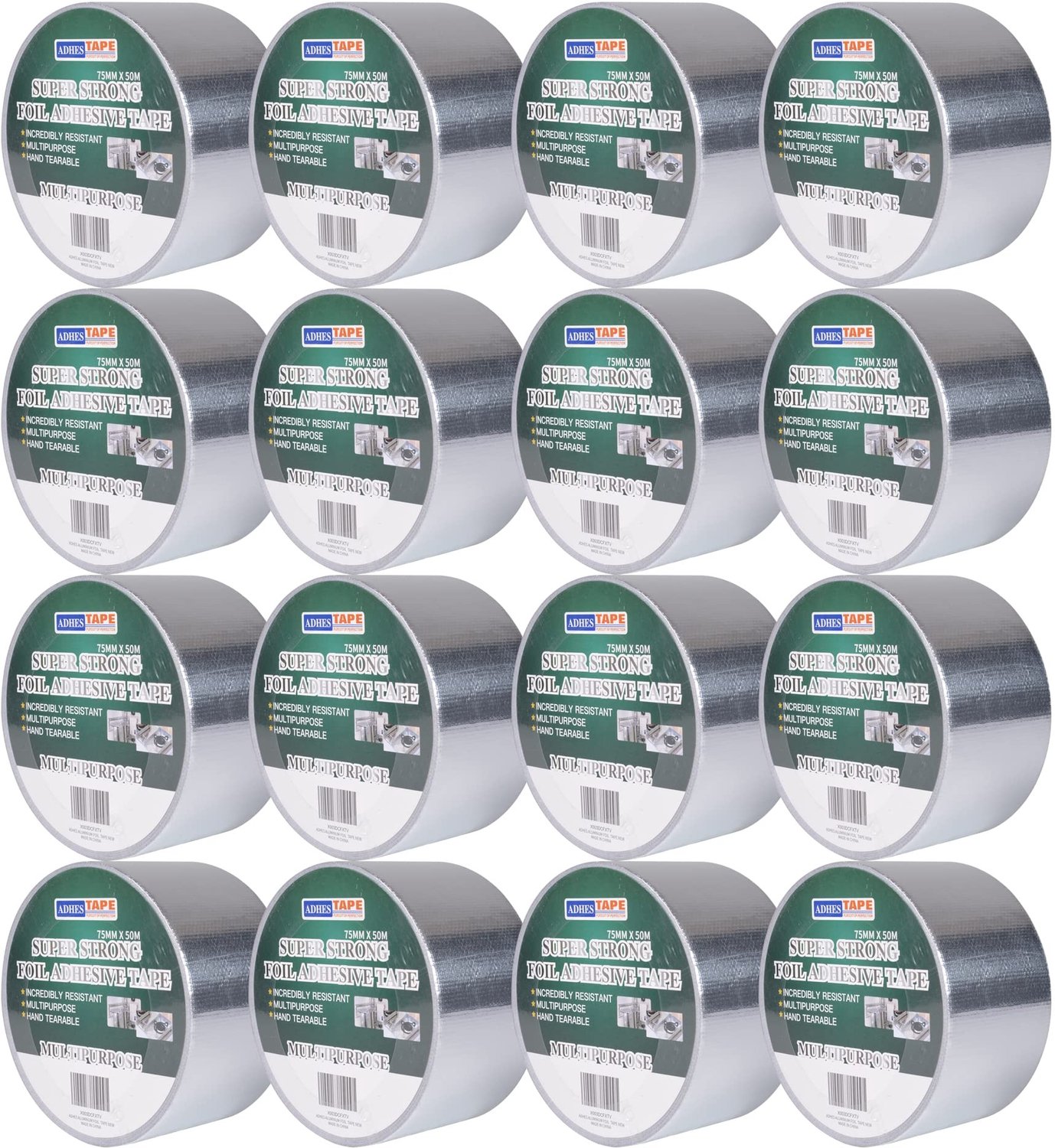 Versterkte Aluminium Tape met Glasvezel 75mm x 50m