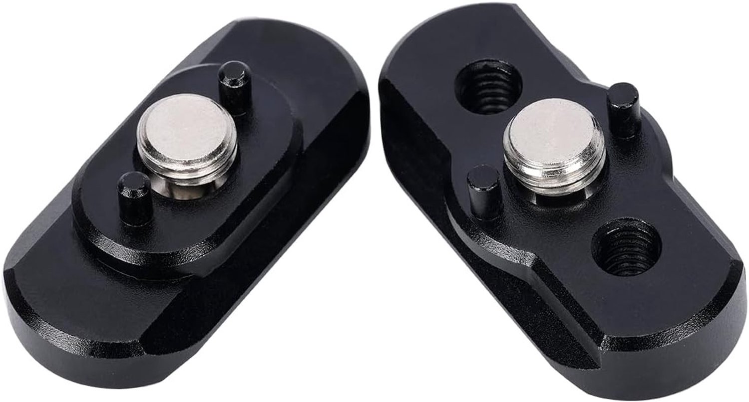 2 Stuks NATO Rail 3/8" Schroef met Locatiepin, Sliders voor Camera Bevestiging met 1/4" & 3/8" Arri Locatieschroef voor Stabiliteit en Precisie
