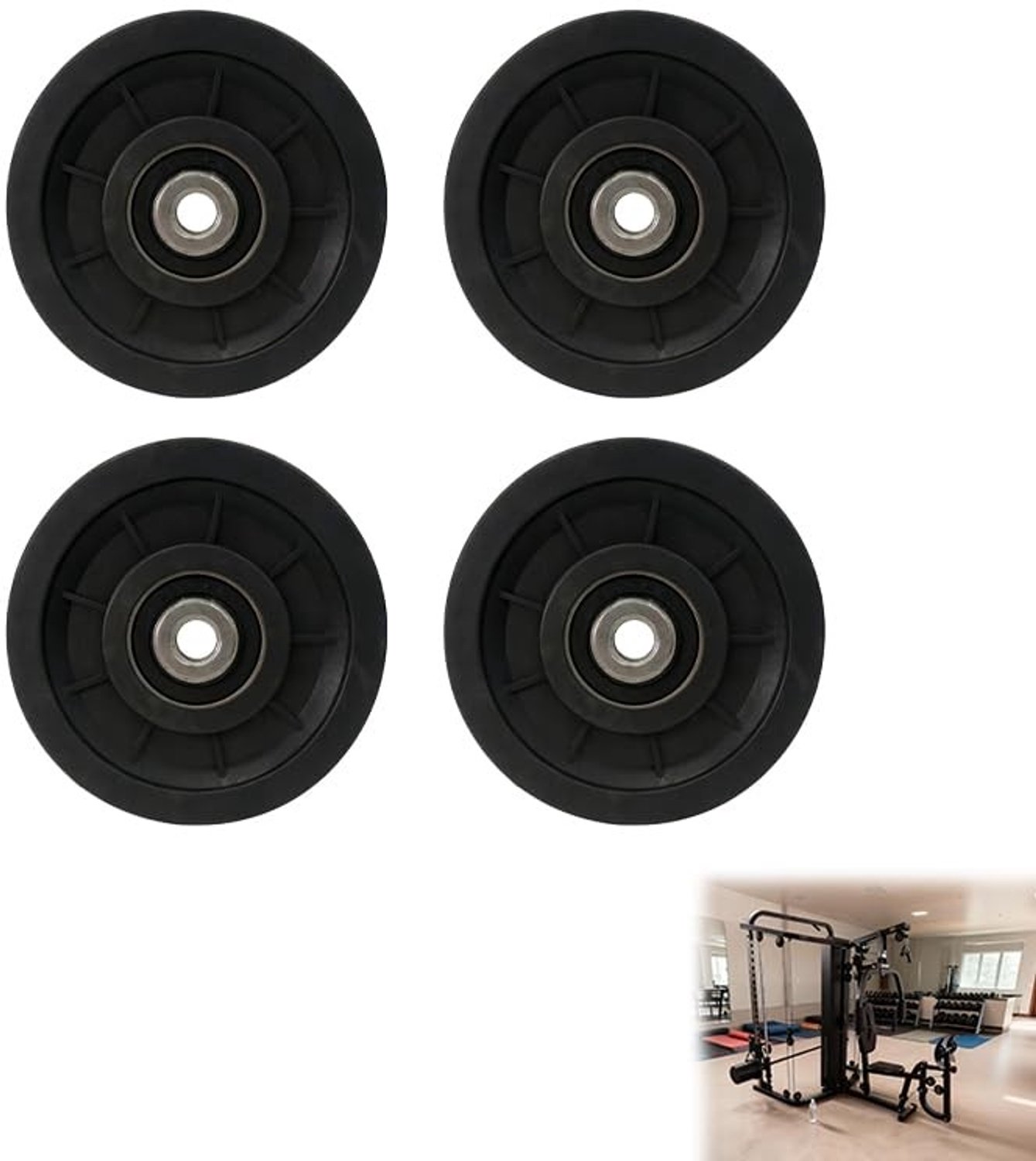 90mm Nylon Pulleys met Lagers, Set van 4