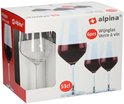 Set van 6 Alpina wijnglazen in een doos, inhoud 53cl per glas, geschikt voor rode wijn.