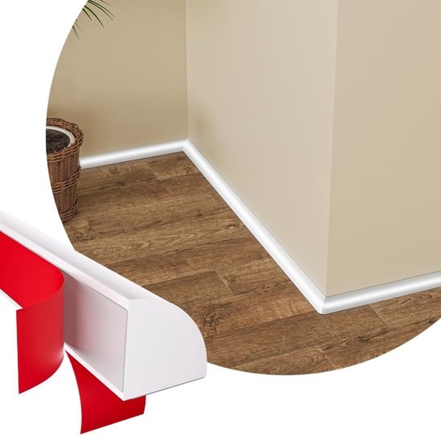 Badrandafwerking - Muurrand bescherming - Wand afwerken - Zelfklevend en flexibel - 617 cm - Wit