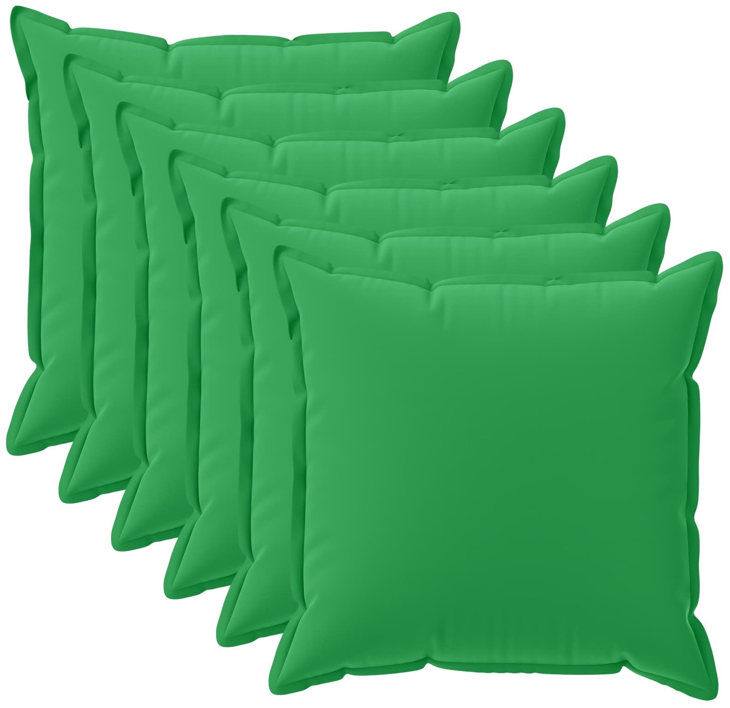 vidaXL Dekenkussen - 6 - st - HOUTEN - Groen - 50 - x - 50 - cm - Polyester