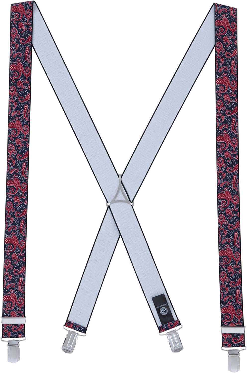 LINDENMANN heren bretels met extra sterke clips X-vorm - rood paisley