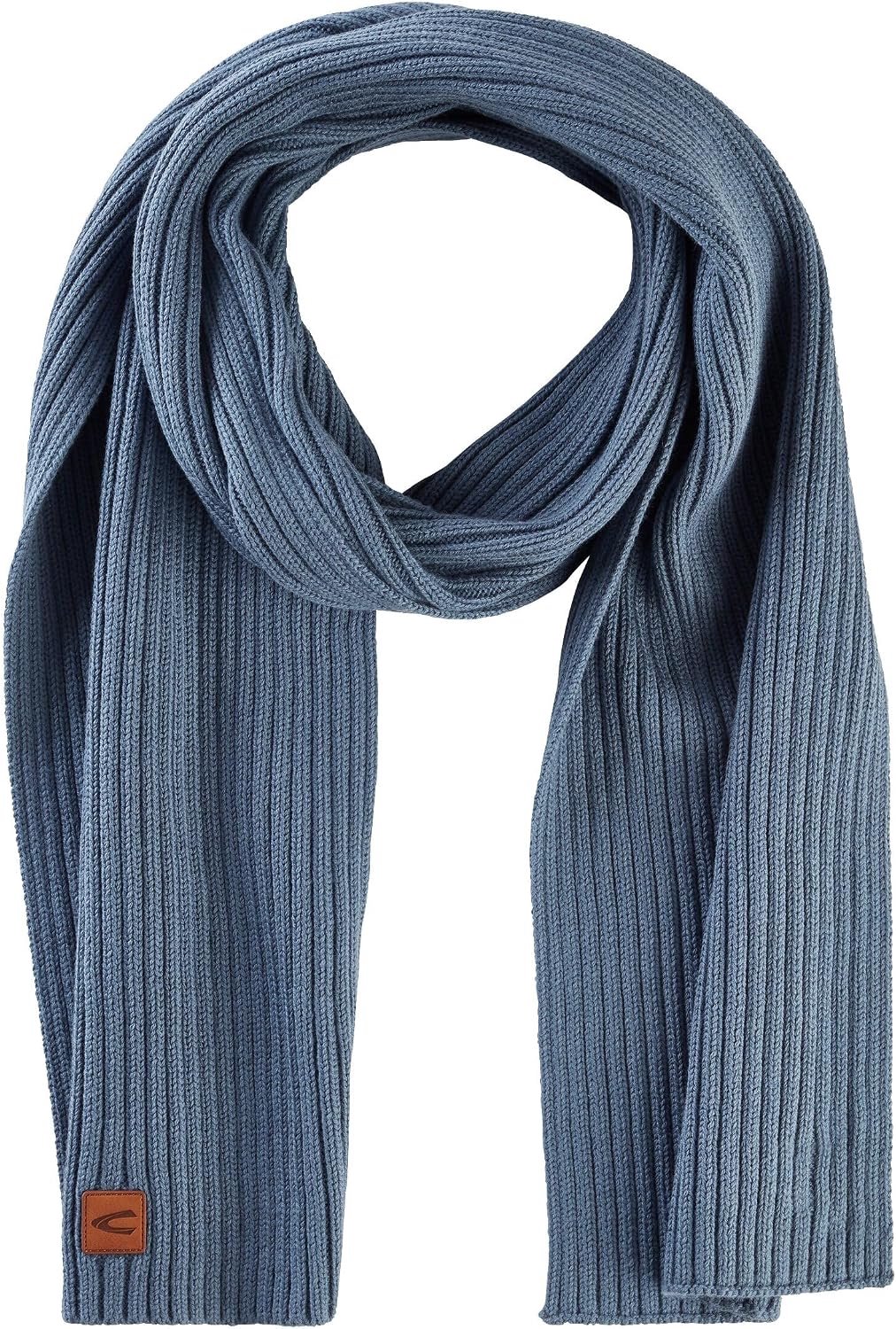 Herensjaal Katoen Kasjmier Blend - Gebreid, Ribstructuur, Blauw