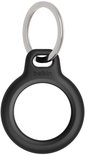 Zwarte Belkin sleutelhangerhouder zonder AirTag, met zilveren metalen ring.