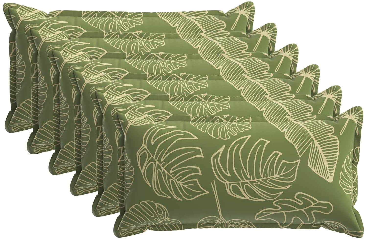 vidaXL Dekenkussen - 6 - st - HOUTEN - Blad - Design - 40 - x - 80 - cm - Polyester Bladontwerp