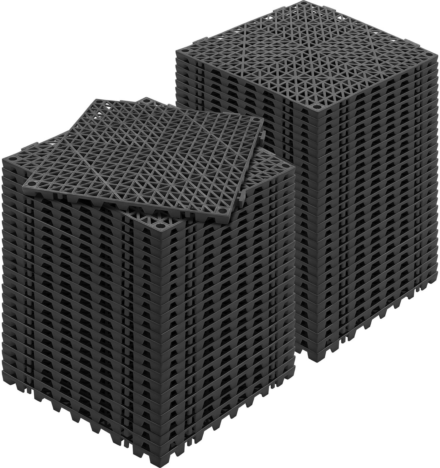 Marqs Vloertegel - Badkamer - Zwembadtegels - Kliksysteem - Kliktegels - Zwart - PVC - 12 Stuks - Flexibel - Antislip - 1.5cm hoog