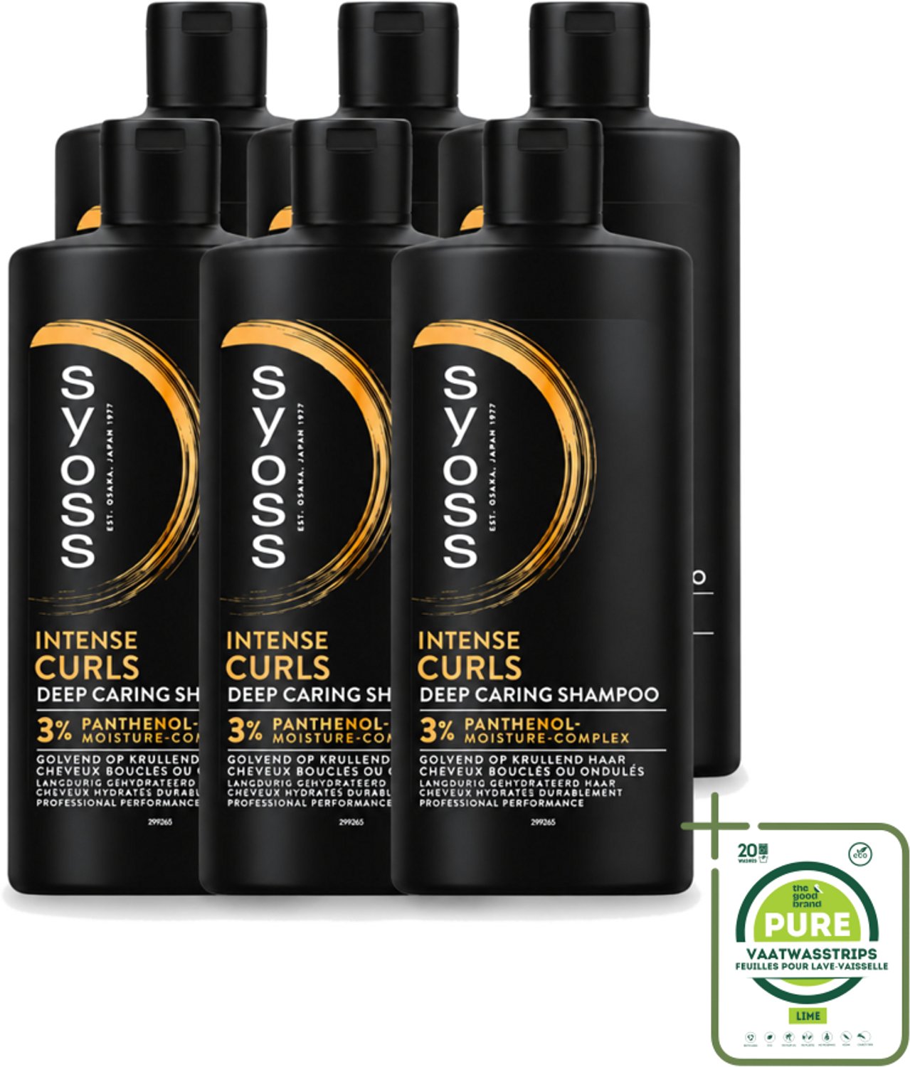 6 x SYOSS - Curls Intense - Shampoo - Langdurige Styling - 440ml - Grootverpakking - Vaatwasstrips - Krullen Verzorging - Krulhaar Shampoo - Krulhaar Hyderatatie - Krulhaar Pluisvermindering - Krulhaar Bescherming