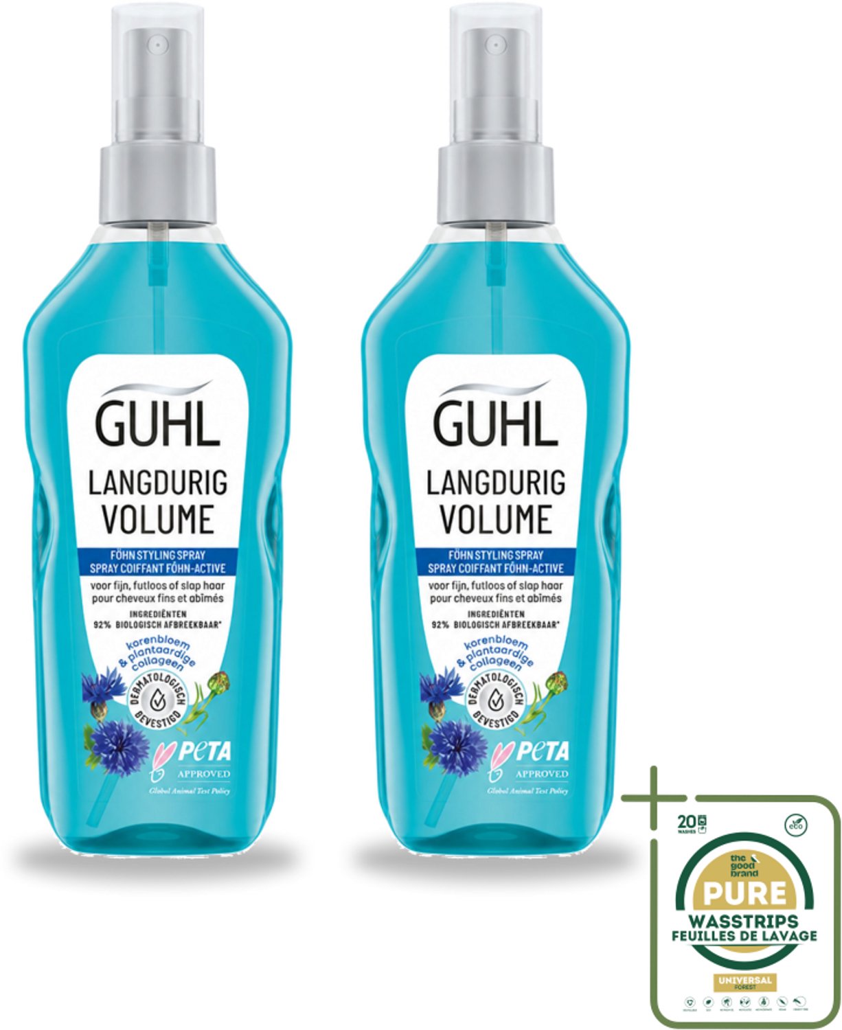 2 x Guhl - Styling Spray - Föhn Active - 125 ml - Wasstrips - Haarspray - Volume - Grip - Body - Haartype